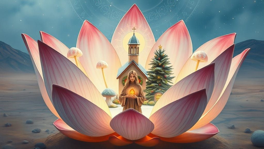 Hopeful Beacon in a Desolate Wasteland, Watercolor Style