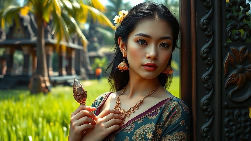 Timeless Balinese Goddess Radiates Cultural Elegance in Trad...