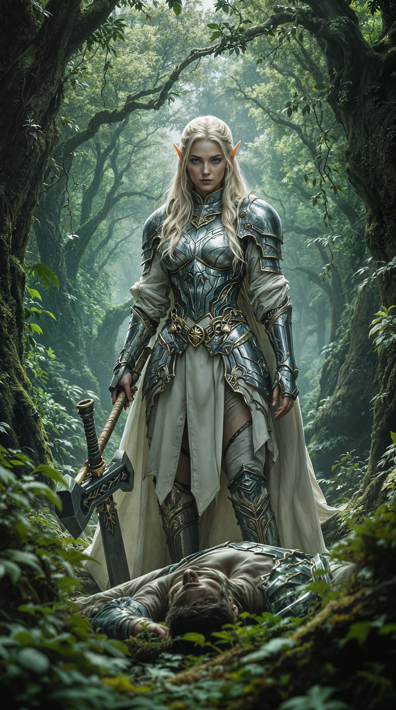 Ethereal Elf Guardian in Verdant Woods