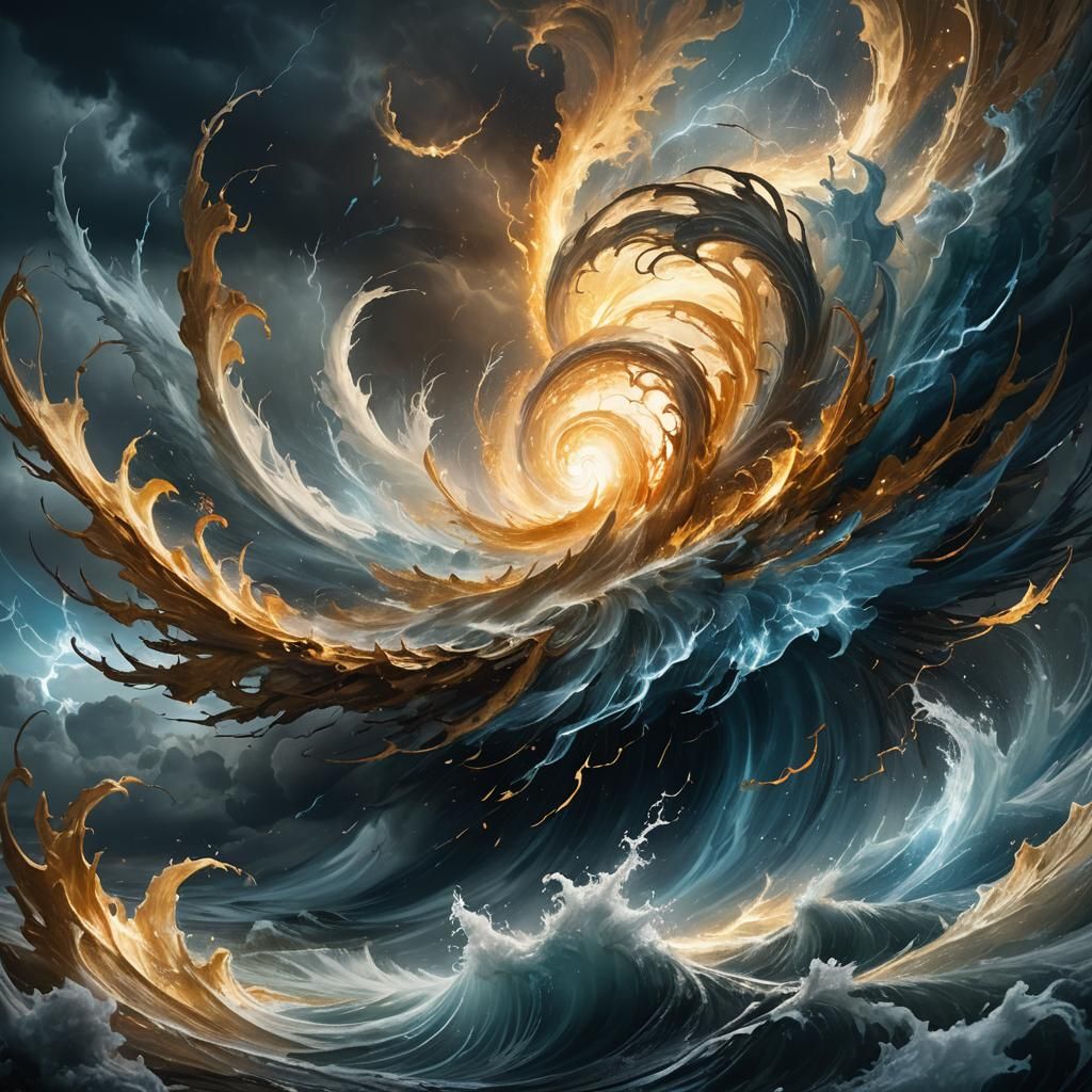 Love and Anger Clash in Ethereal Fantasy Art