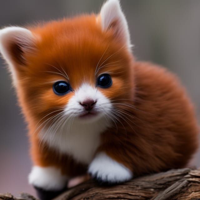 Adorable Kitten and Red Panda in Candyland Wonderland