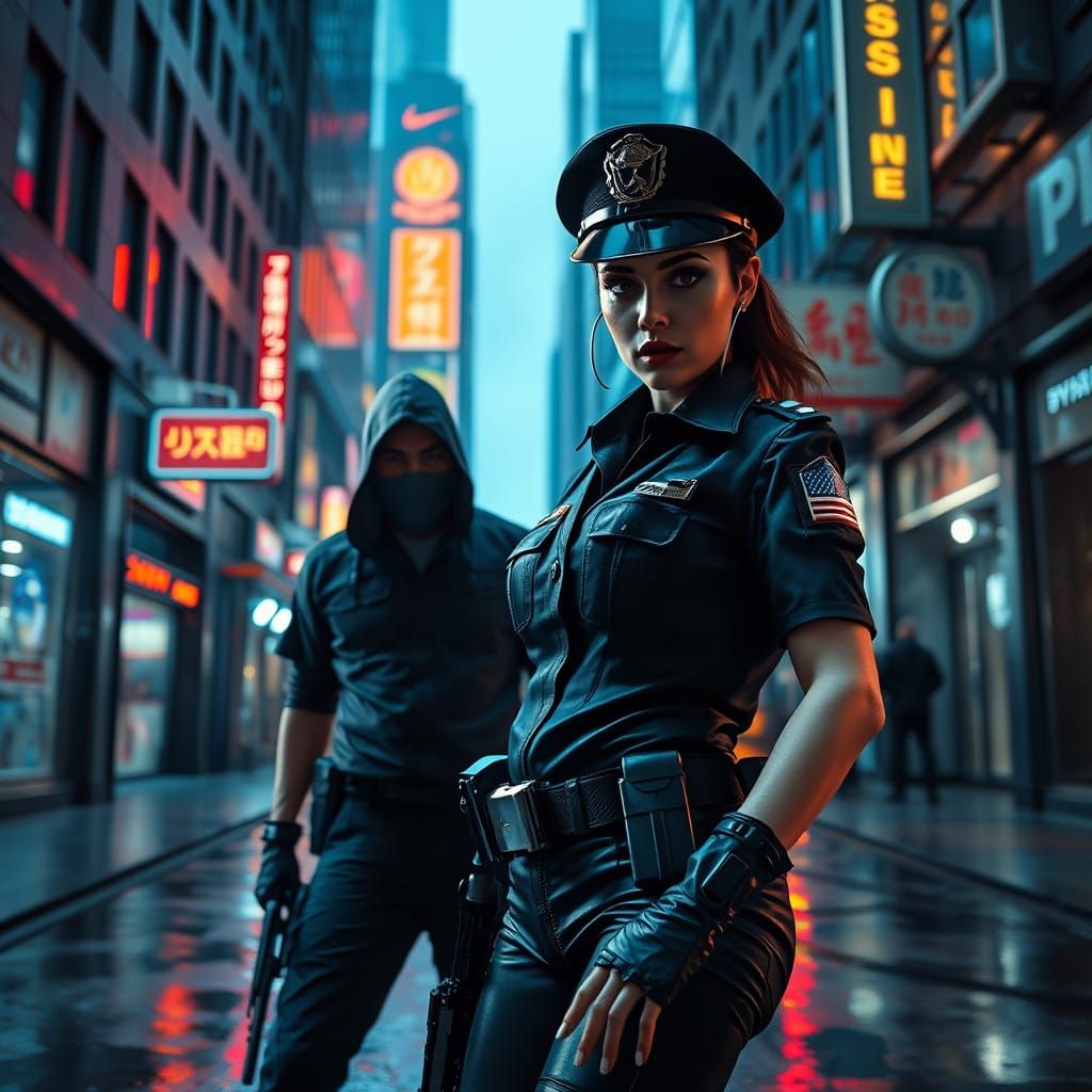 Heroic Police Woman Takes Down Robber in Gritty City Alleywa...