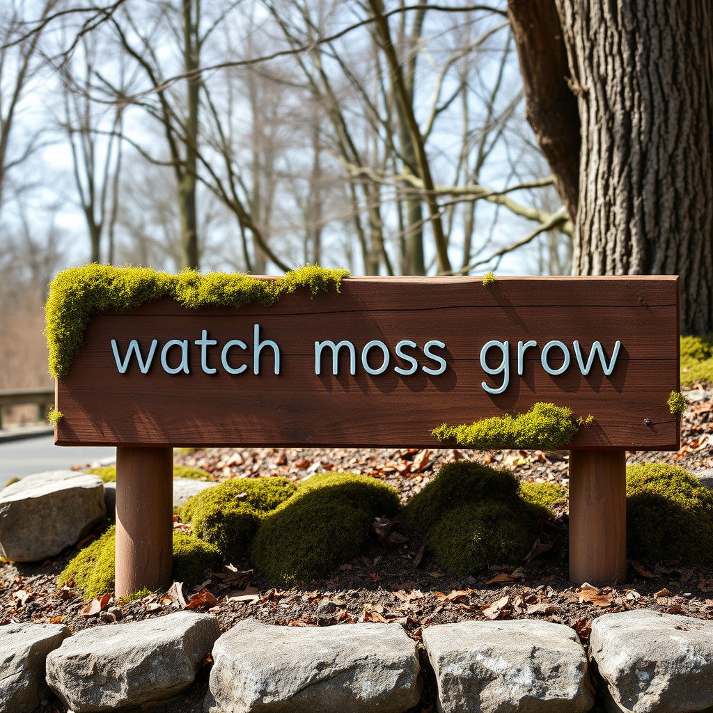 Watch Moss Grow Appreciation Park Sign