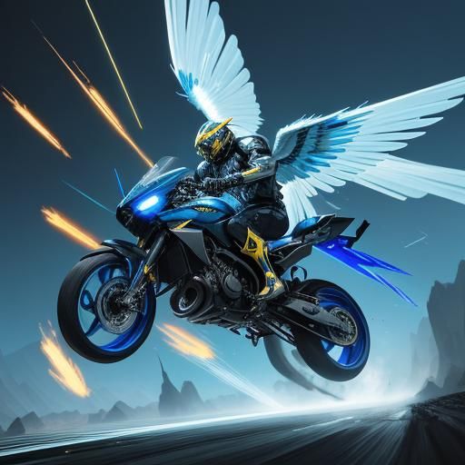 Futuristic Mecha Soaring in a Cinematic Film Still