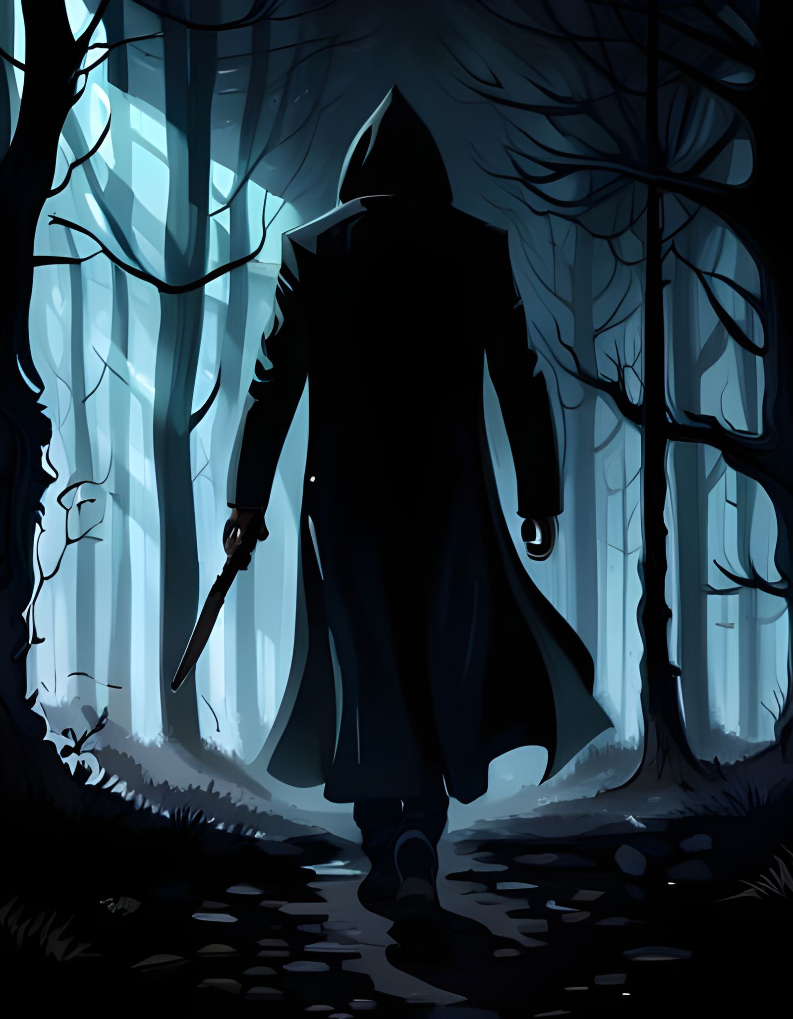 Ghostly Figure Emerges from Darkness as Fog