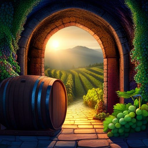 Ethereal Wine Cellar in Old Vault with Candlelight