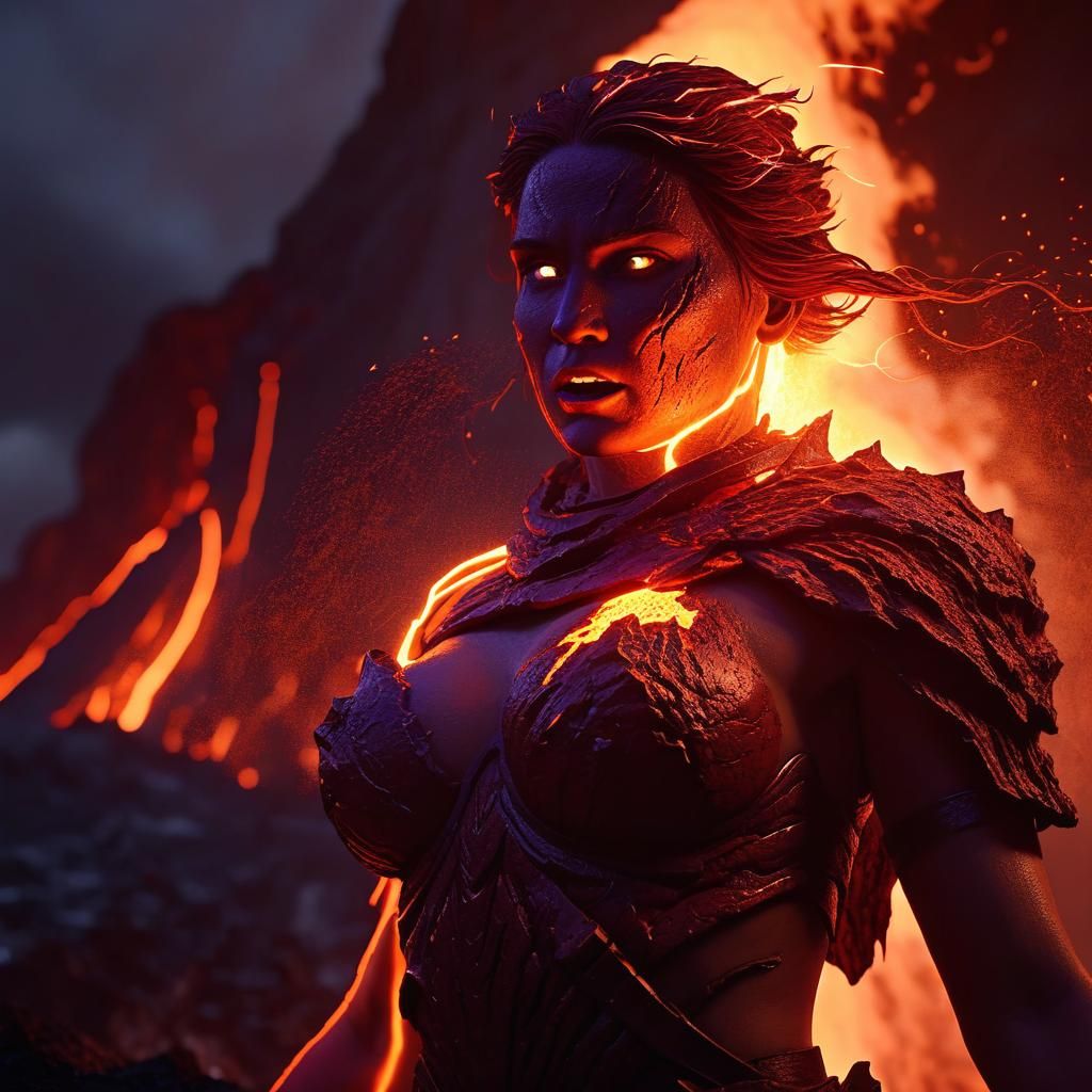 Spectacular Fire Giant Emerges from Volcano