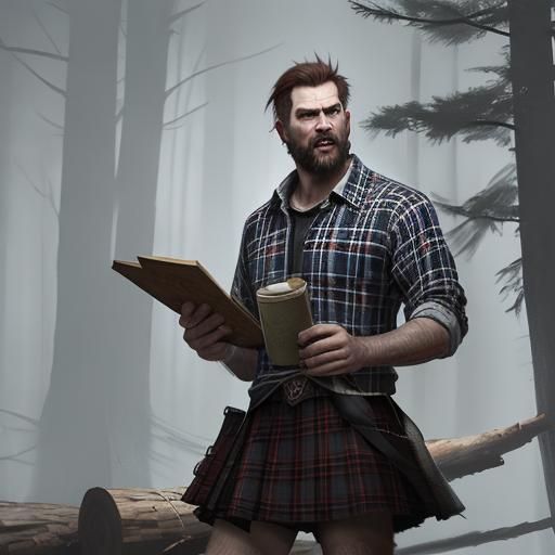 Singing Lumberjack in Plaid and Skirt: Sinister Art