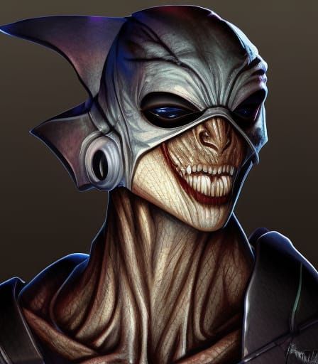 Hooded Vampire Alien Assassin Portrait in Unreal Engine Styl...