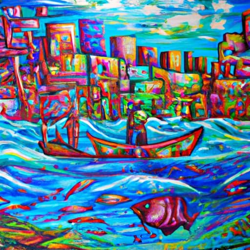 Barquinho do Antonio pescador em ação em Mongaguá