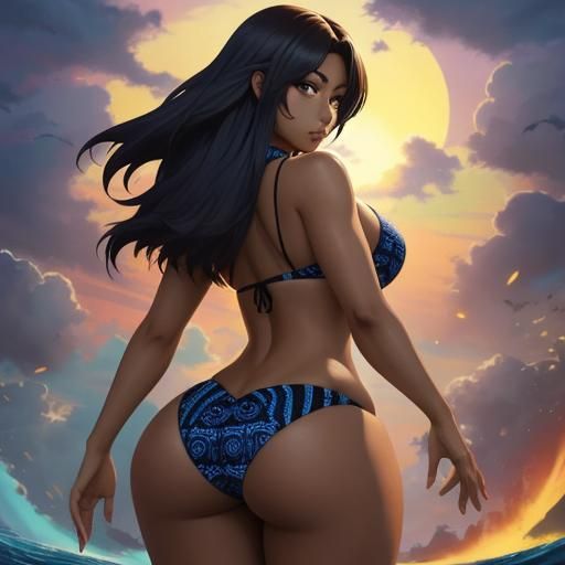 Anime Style Latina in Micro Bikini