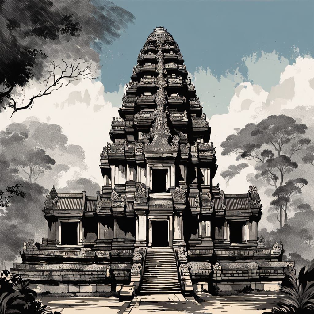 Angkor Wat: Chinese Ink Architectural Art