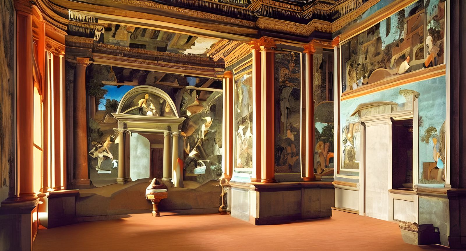 Secret Alcove in Sacred Space with Frescoes