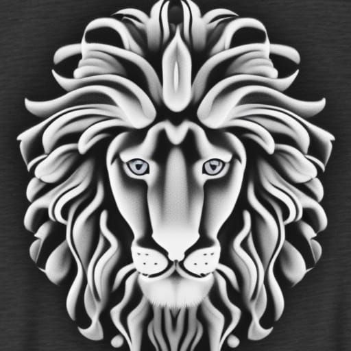 Abstract Lion as Wave Function Illustration