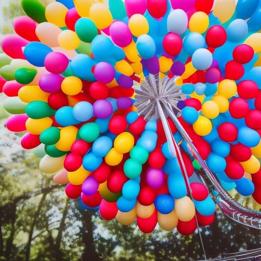 Balloon Rollercoaster in Professional Photography Style