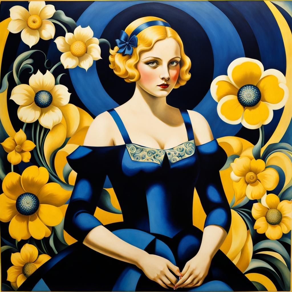 Alice in Wonderland, 1920s Art Deco Portrait