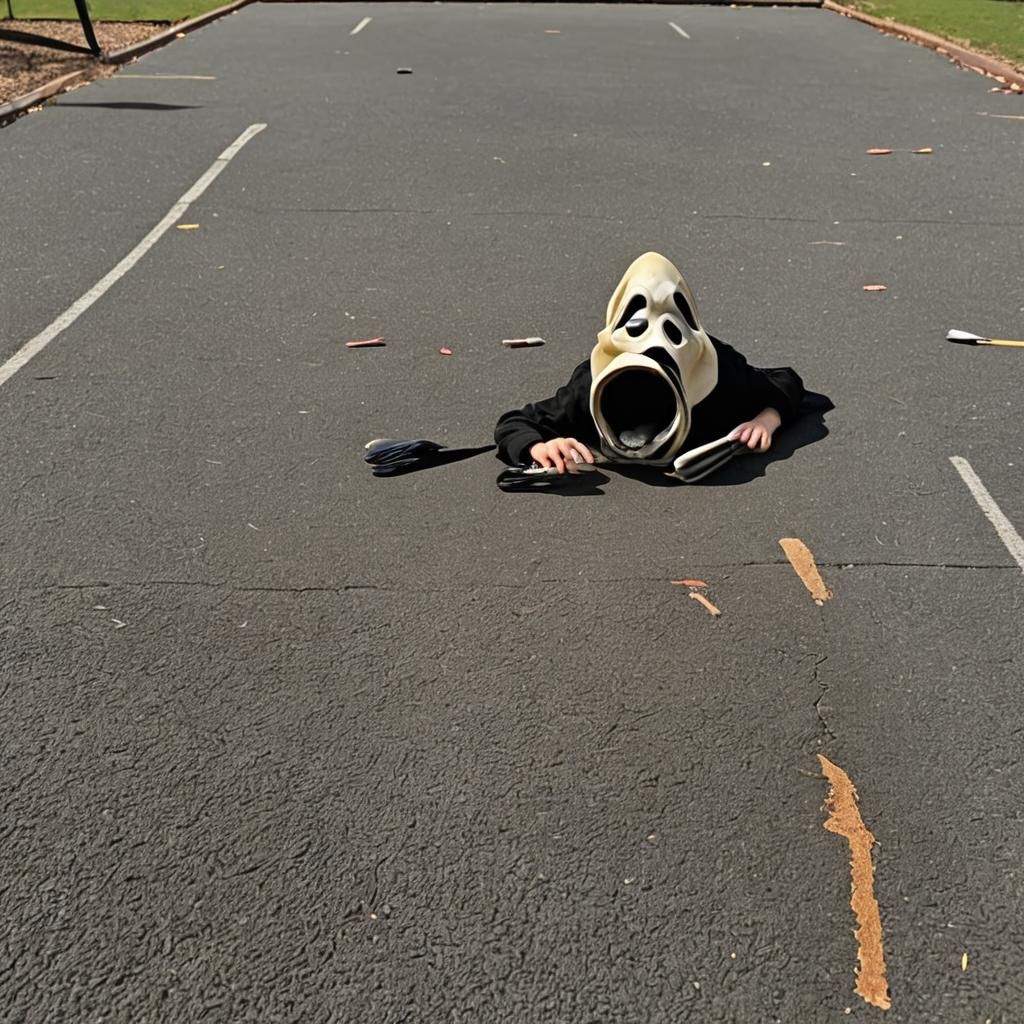Scream Movie Scene in a Playground