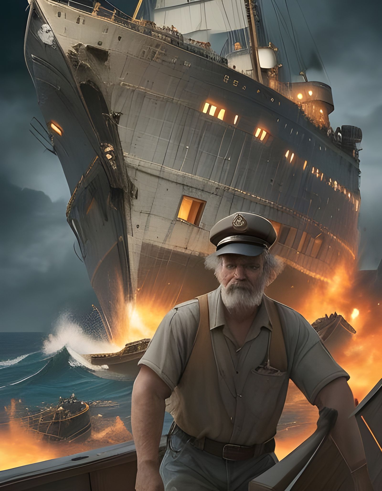 Dramatic Shipwreck Digital Matte Painting