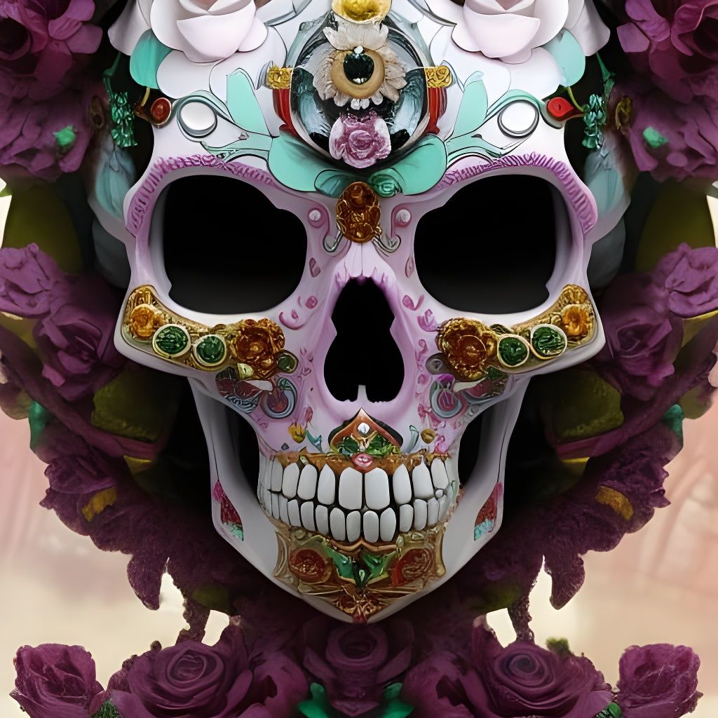 Day of the Dead Chibi Doll in a Bubble