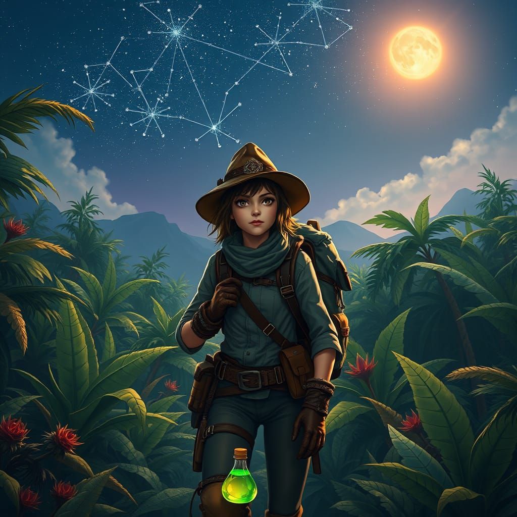 Mysterious Explorer Navigates a Perilous Jungle in a Celesti...