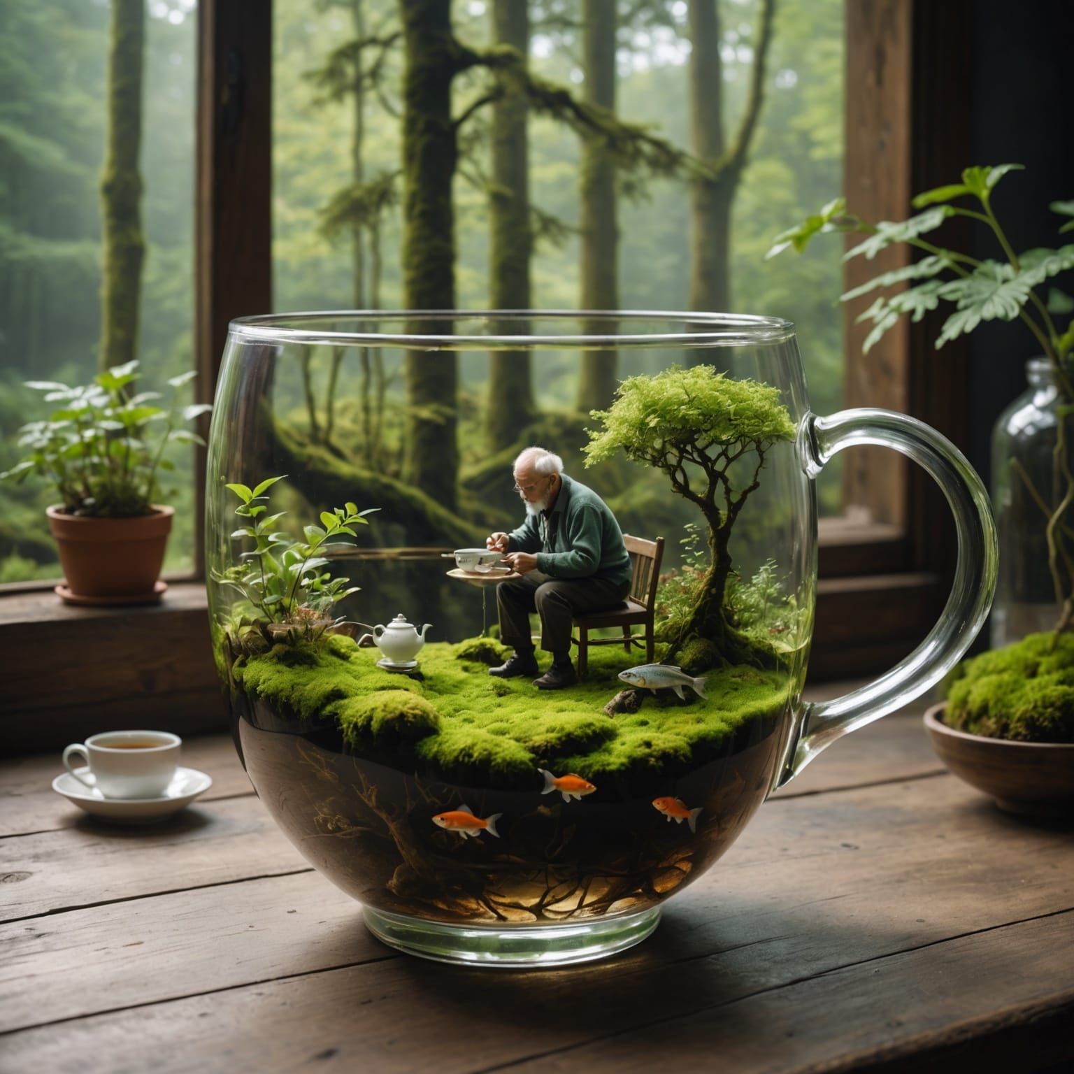 Teacup Fishing: A Photorealistic Realist Painting