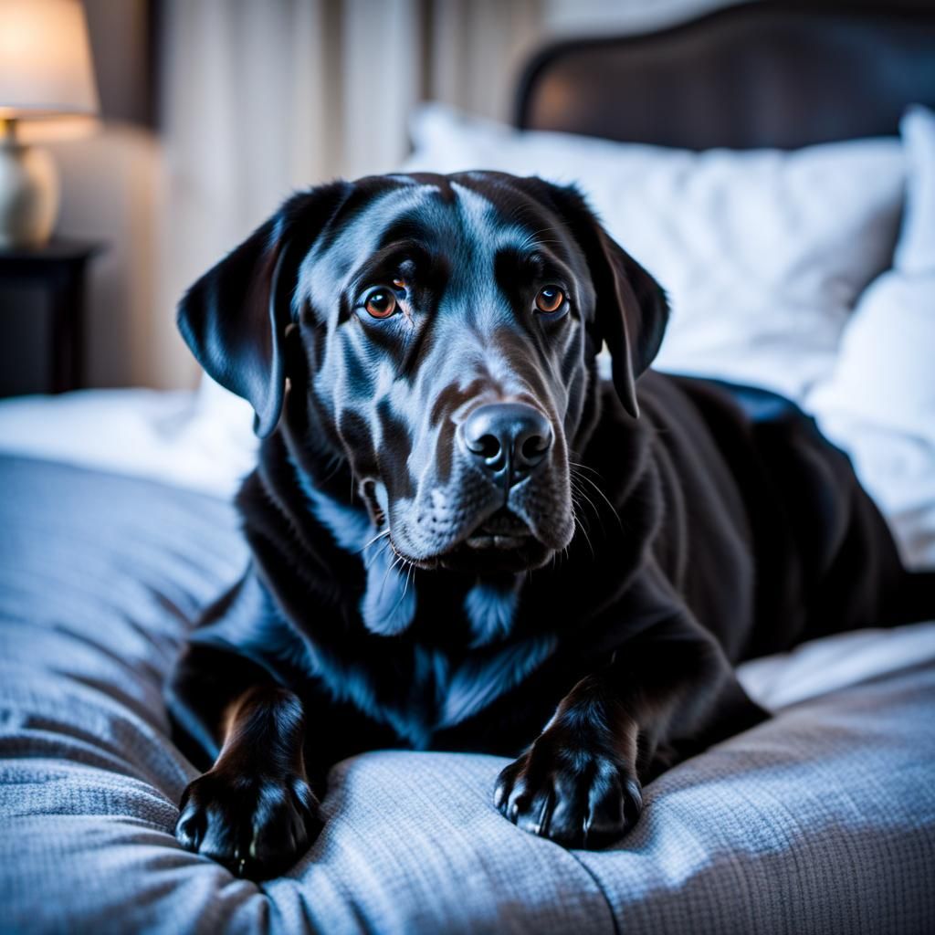 Black Labrador Portrait with Bokeh