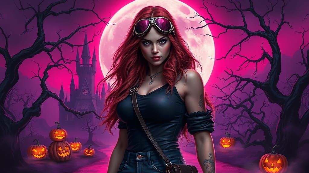 Cyberpunk Goddess of the Haunted Night