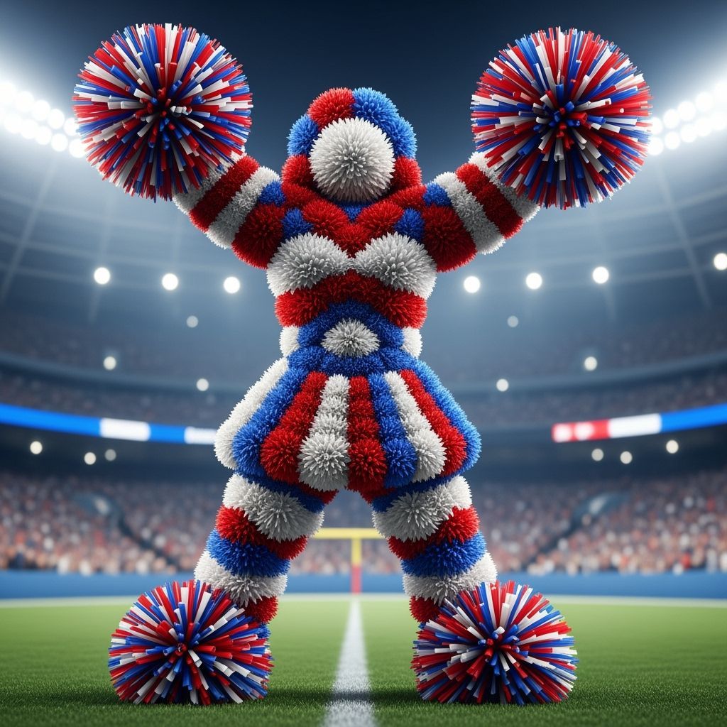 Pom-Pom Cheerleader in Stadium