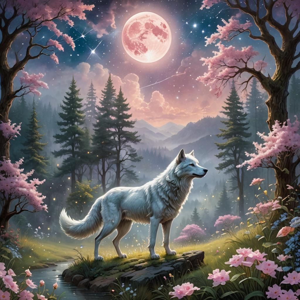 Ethereal Scorpio Constellation with Pink Moon