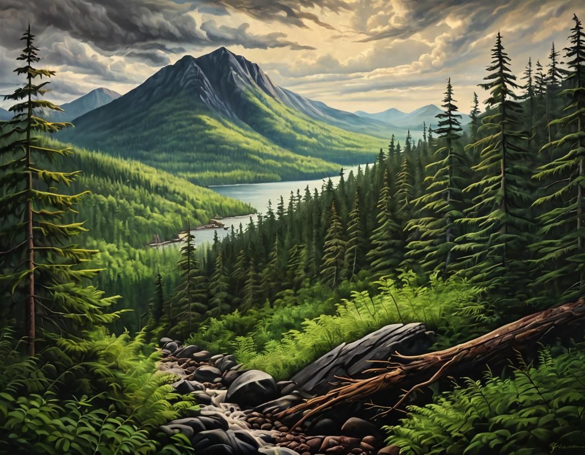 Mount Carleton: Dense Forest Oil Painting