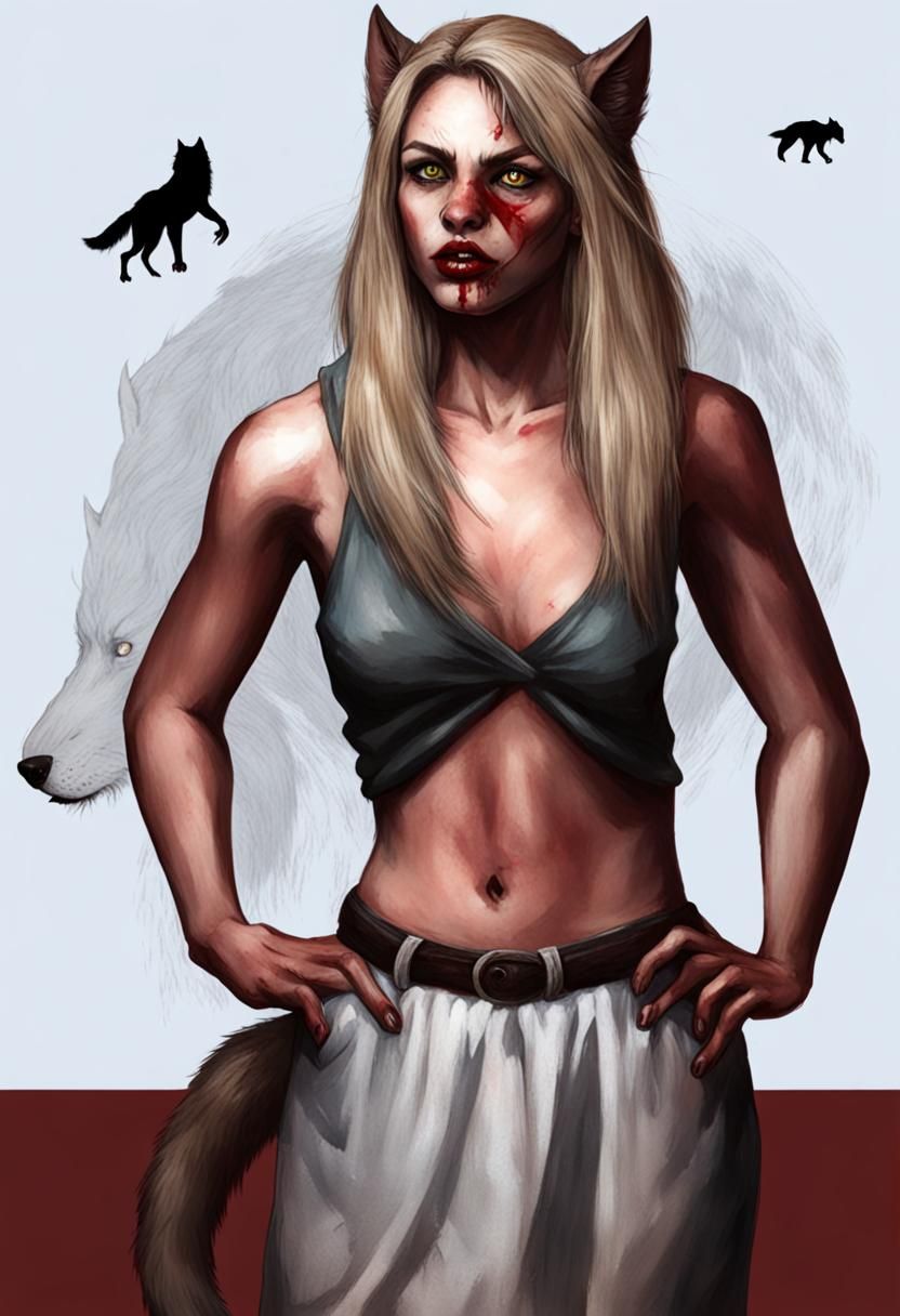 Fierce Female Werewolf Portrait
