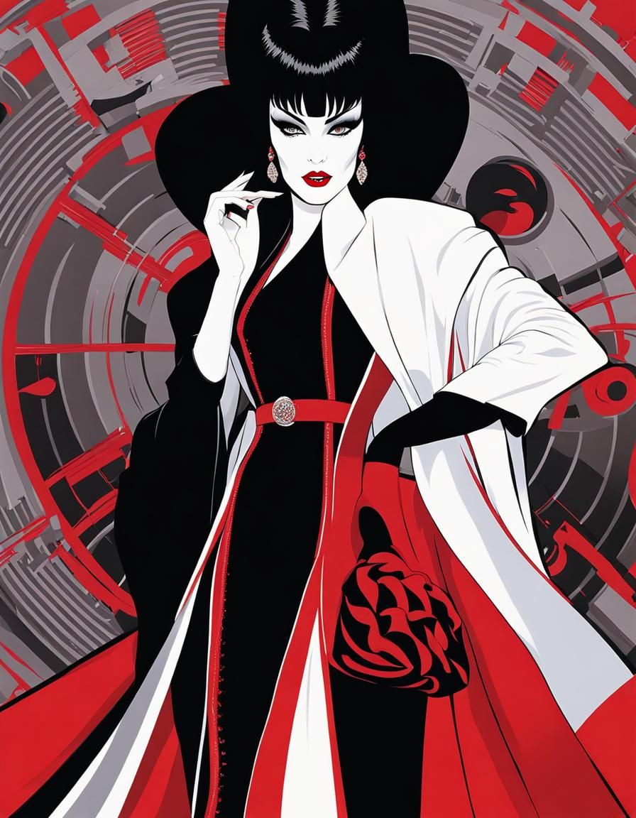 Elvira in Airbrush Art Style