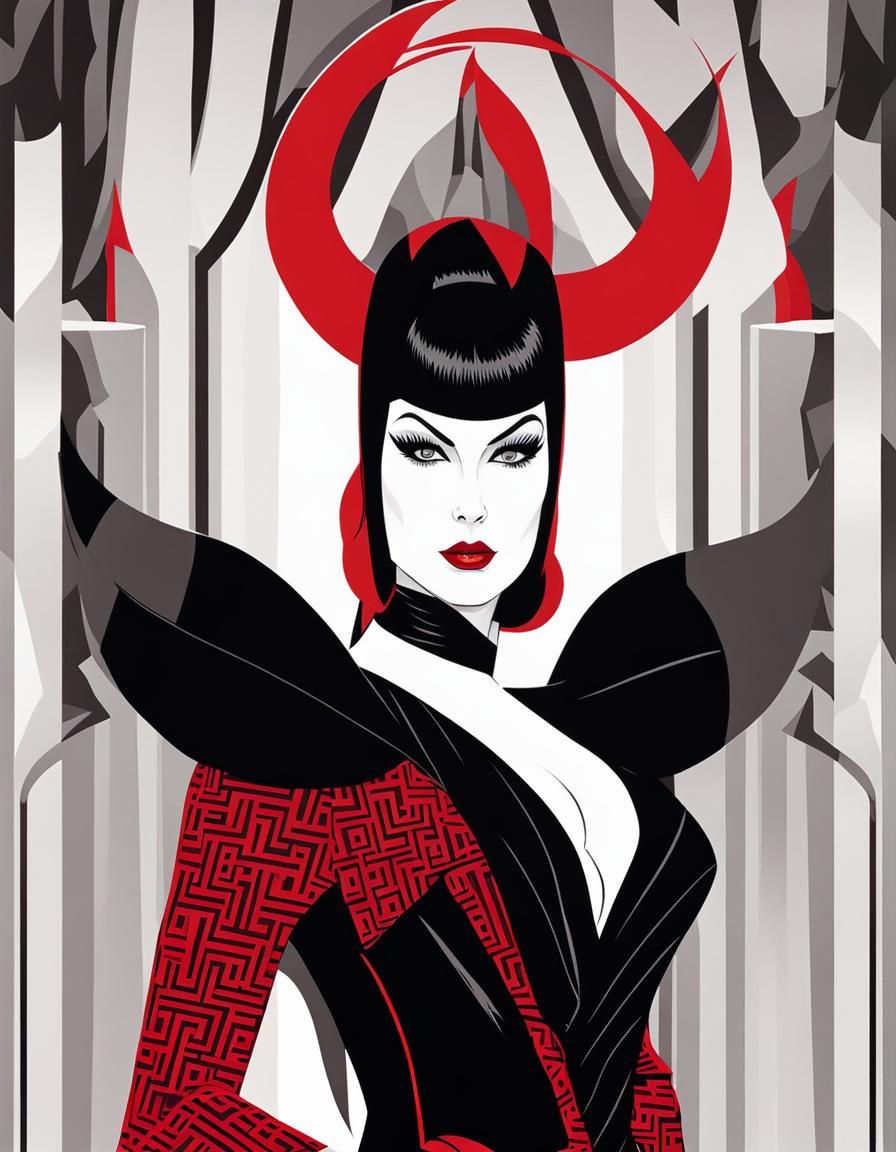 Elvira in Airbrush Art Style