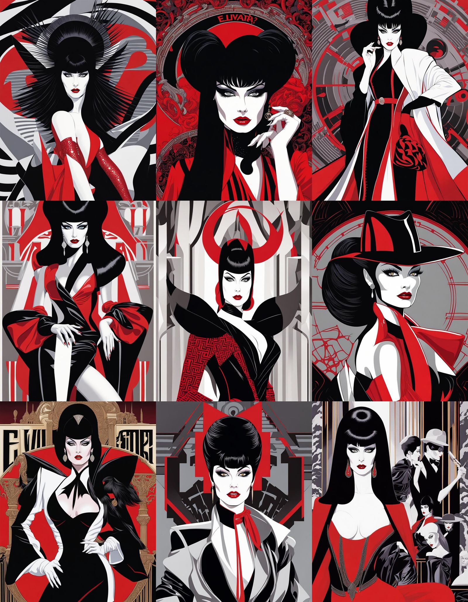 Elvira in Airbrush Style of Glamour Art