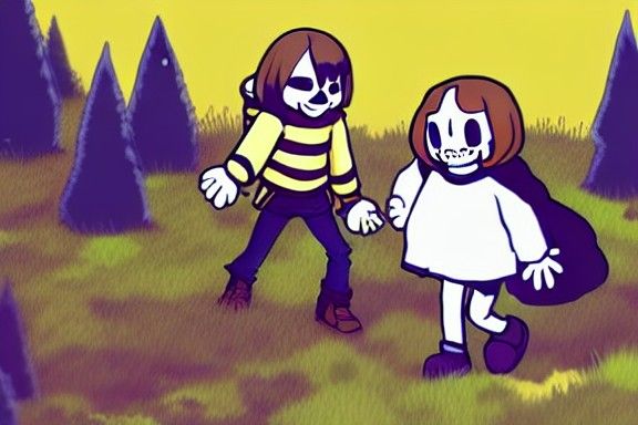 Video Game Characters in a Buttercup Field