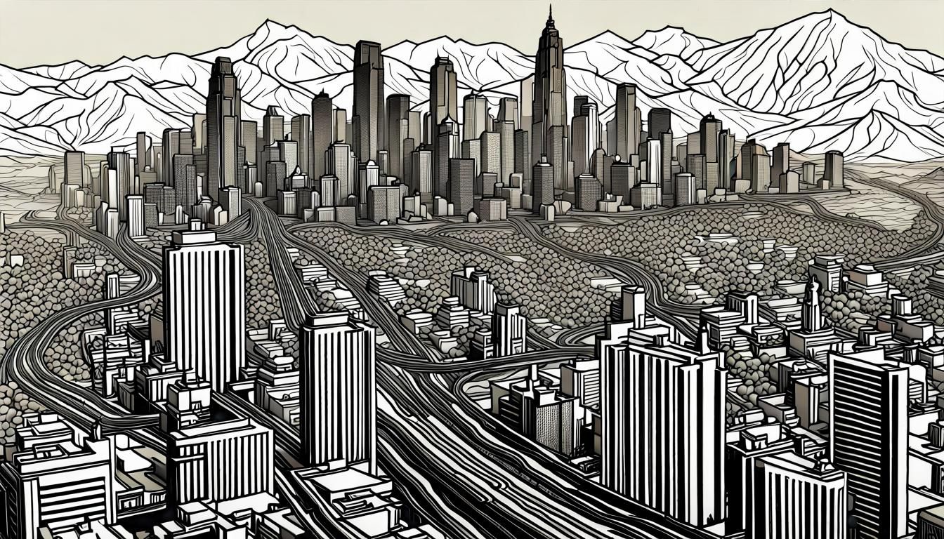 Los Santos GTA5 Line Art in Linepunk Style