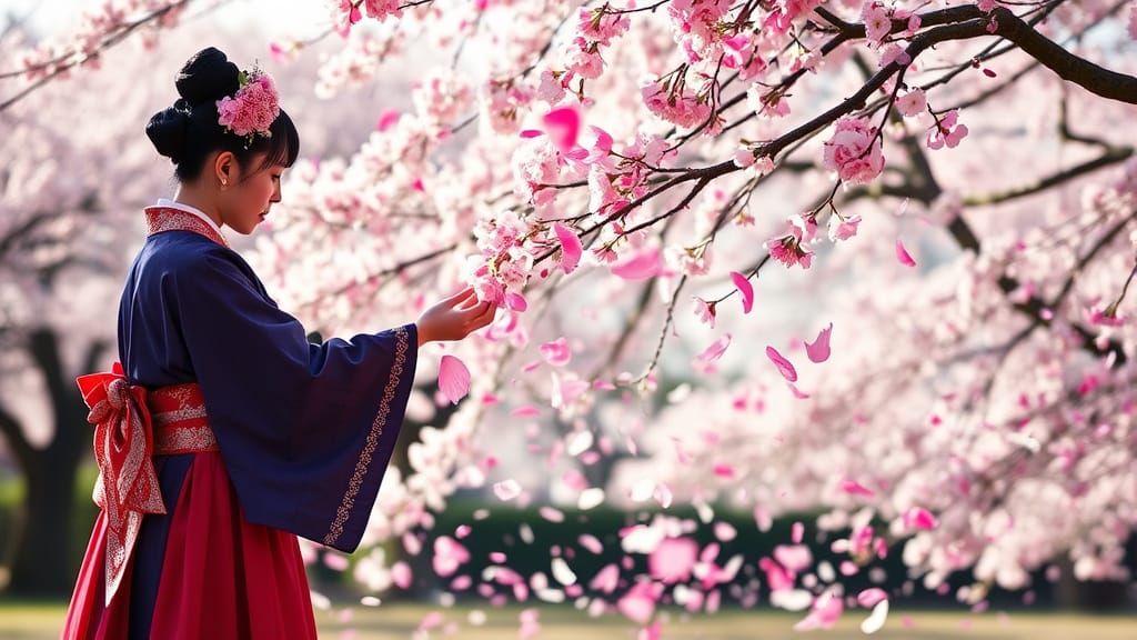 Blossoming Cherry Blossom Ceremony in Vibrant Spring