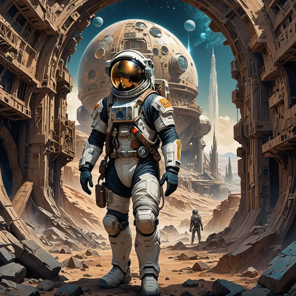 Astronaut Explores Ancient Alien Ruins