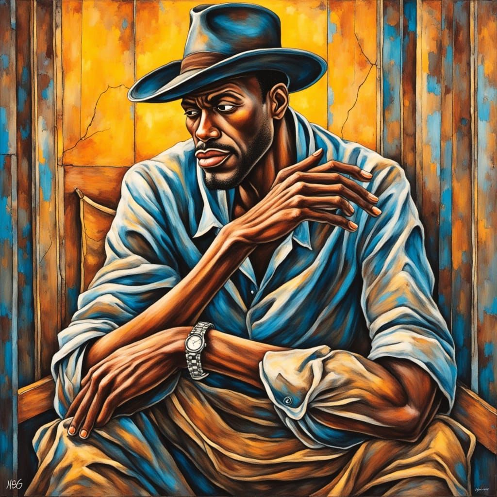 Abstract Expressionist Oil Painting in Neo-Impressionism Sty...