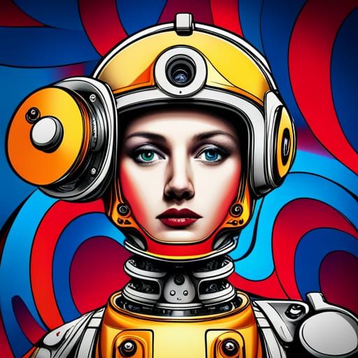 Robot Barfing Screws: Pop Art Screen Print