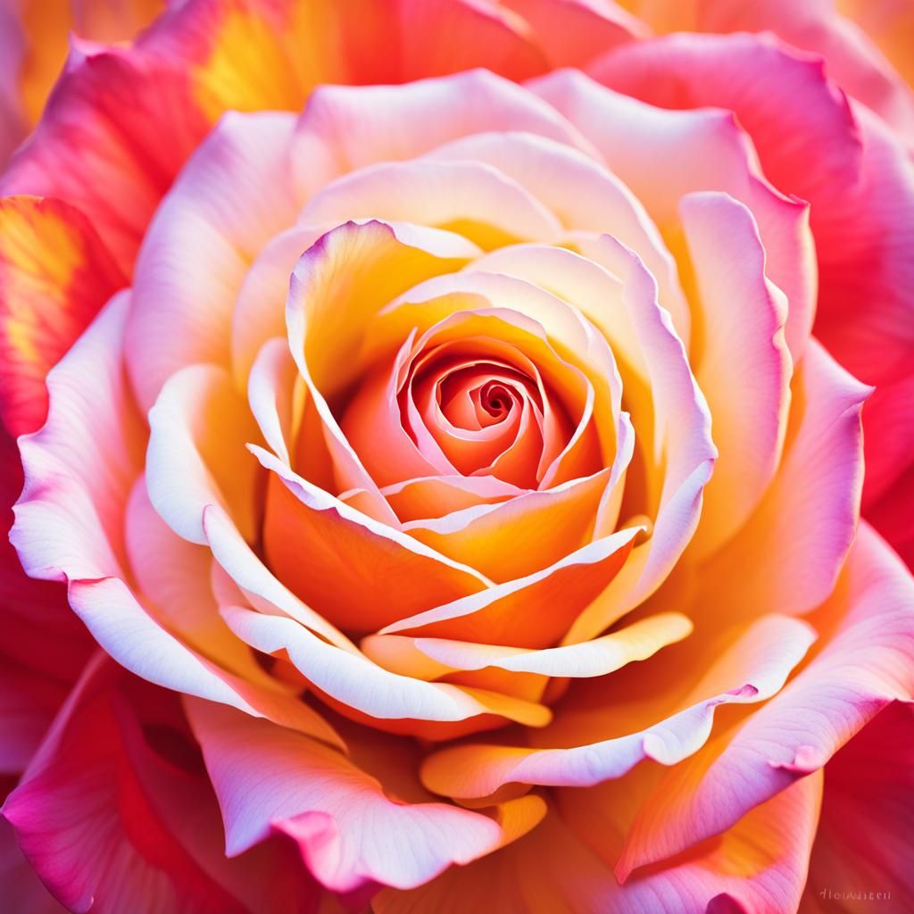 Abstract Expressionist Rose in Pop Art Style