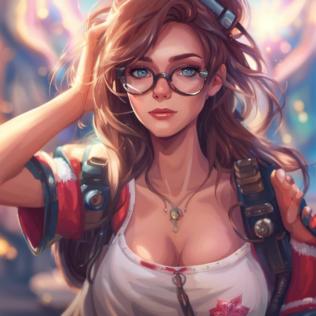 Beautiful Transgender Gamer Girl Portrait in Digital Art