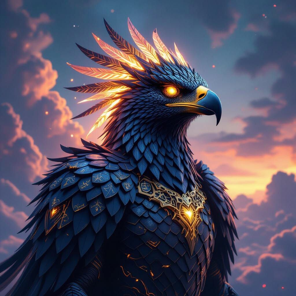 Majestic Eagle-Reptilian Overlord in Digital Sky