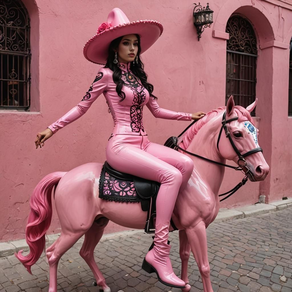 Pink Latex Sombrero: A Día de los Muertos Scene
