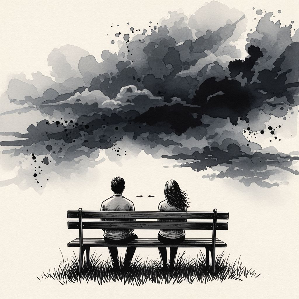 Solitude on a Park Bench, Approaching Storm