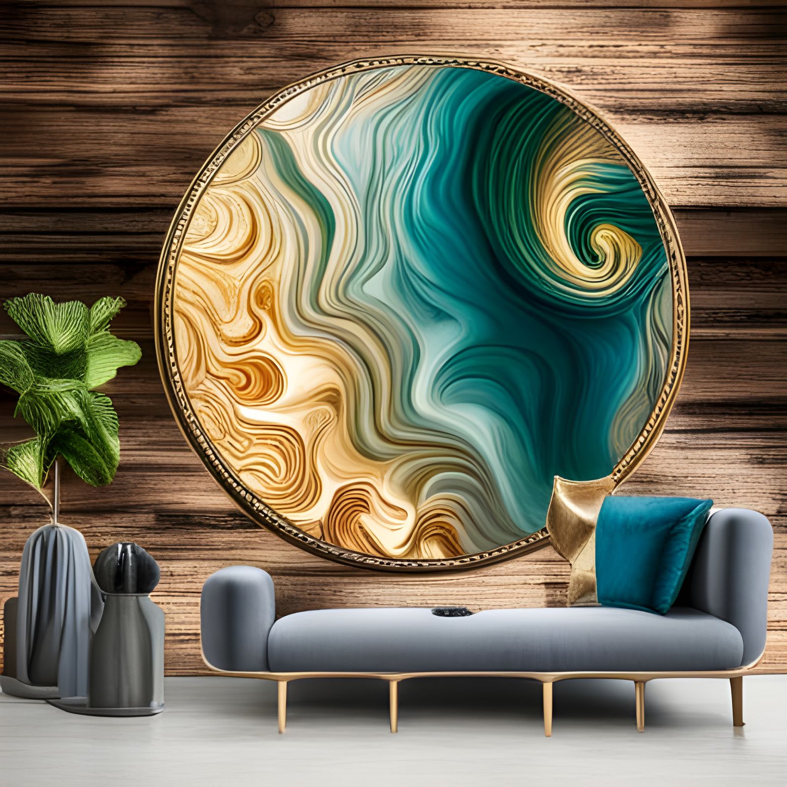 “Study of Architecture & Spaces - Swirl Art & Lounger 1“