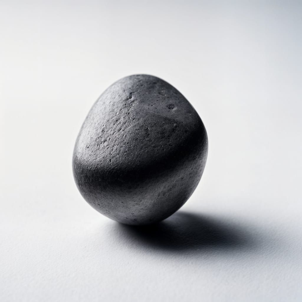 single giant pebble on a white background