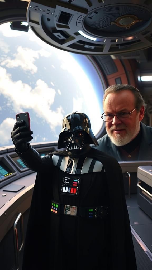 Bob from HR Photobombing Darth Vader