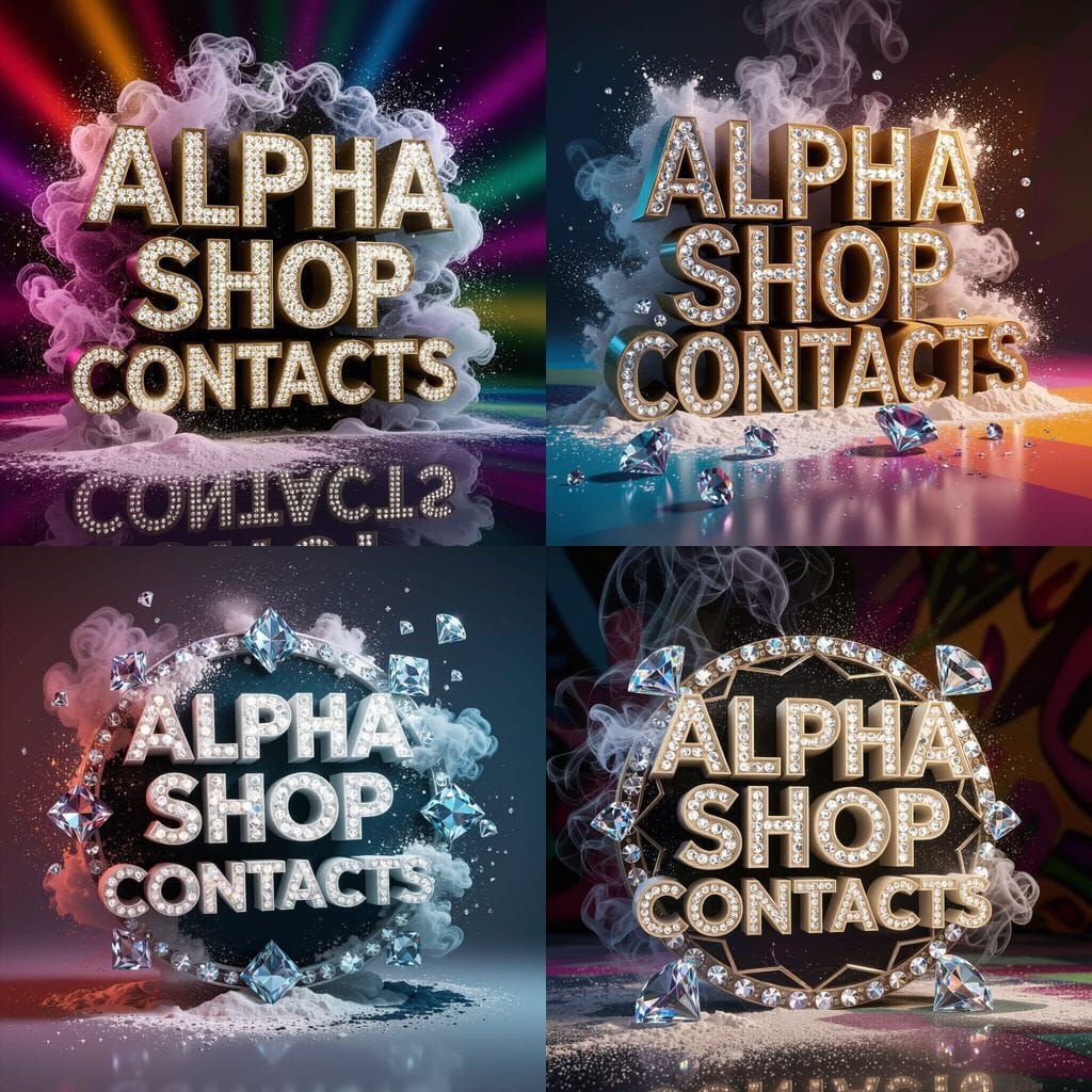 ALPHA SHOP CONTACTS Volumetric Letters with Diamonds and Smo...
