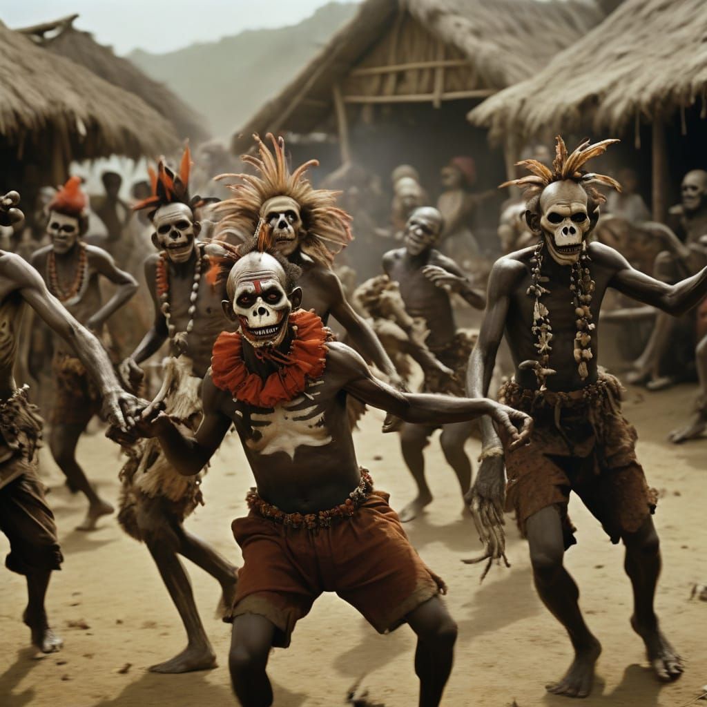 Surreal Tribal Ritual in African Attire